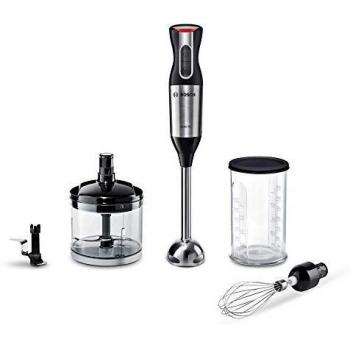 Bosch Hogar MS64M6170 ErgoMixx Style Batidora de Mano, 1000 W, Plástico, 12 Velocidades, Color Negro / Acero Inoxidable