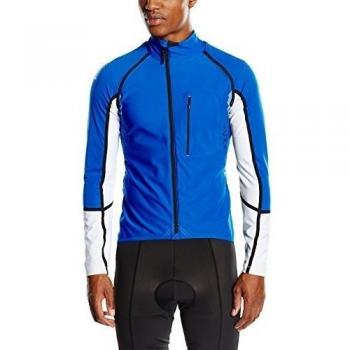 GORE BIKE WEAR- Hombre- Maillot de ciclismo- ALP-X PRO WINDSTOPPER Soft Shell Zip-Off, Azul Brillate/blanco, talla XXL, SWPALP