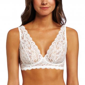Hanro Women's Luxury Moments Lace Bralette in White, Size 70C (32C US)