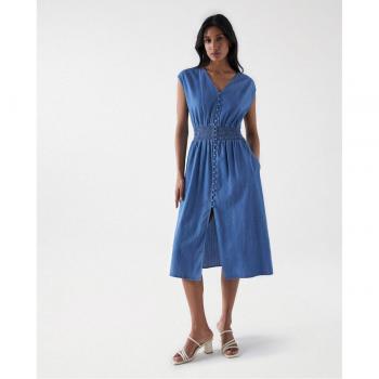 Vestido midi en light denim de Salsa Jeans