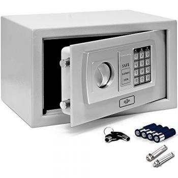 Caja Fuerte Digital DEUBA® 12x8x8in con Cerradura Electrónica, Iluminación LED, Código de Seguridad, Ideal para Joyas y Oficina, Incluye 4 Pilas
