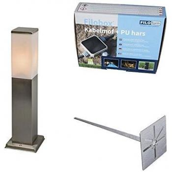Baliza de acero 45cm IP44 con estaca y kit de conexión subterránea - MALIOS P45