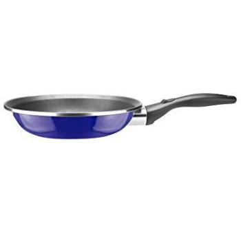 Sartén Gourmet Marseille Azul de Acero Vitrificado Antiadherente Doble Capa, 24 cm, Apta para Inducción y Lavavajillas, Mangos Ergonómicos de Toque Frío