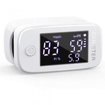 Pulsioximetro de Dedo Profesional KKmier Oximetro Dedo para Medidor Oxigeno en Sangre con Pantalla OLED y Pials, Oxímetro de Pulso para（SpO2）PR y PI de alta Preciso y Confiable para Adultos