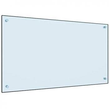 vidaXL Protector Salpicaduras Cocina Vidrio Templado Blanco 90x50cm Utensilios Herramientas Accesorios Protección Grasa al Cocinar Fiable Práctico