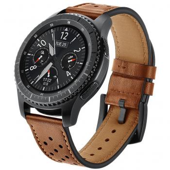 SUNDAREE Compatible con Correa Galaxy Watch 3 45MM/Galaxy Watch 46MM,22mm Cuero Reemplazo Banda Pulseras Smartwatch Correa for Samsung Galaxy Watch 46/Watch 3 45MM/Gear S3 Classc/Huawei Watch GT2 46M
