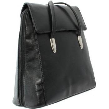 Visconti Julia Mochila de Cuero Engrasado/Bolso de Hombro 18001 Negro
