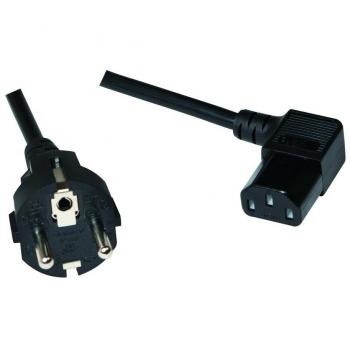 Cable de Alimentación LogiLink Schuko a IEC C13 3m con Conector Angulado y Recto, Negro