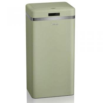 Cubo de Basura Automático SWAN SWKA4500GNEU, Sensor de Movimiento, 45L, Metálico, Papelera de Reciclaje, Diseño Vintage, Verde