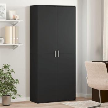 Armario negro de madera multicapa 80x35x180 cm