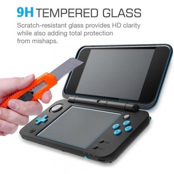 Protector de Pantalla de Cristal Templado Premium Transparente para Nintendo 2DS XL LL - 2 Piezas, Antiarañazos, Cobertura Full HD