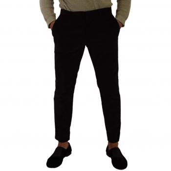 Dolce & Gabbana Black Cotton Corduroy Skinny Trouser Pants - IT48 | M