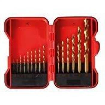 Toolland Juego de Brocas HSS Recubierto con Titanio 15 Uds para Metal