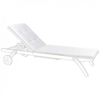 Cojín para Tumbona de Jardín Impermeable Blanco 192 x 56 cm con Correas Cesana