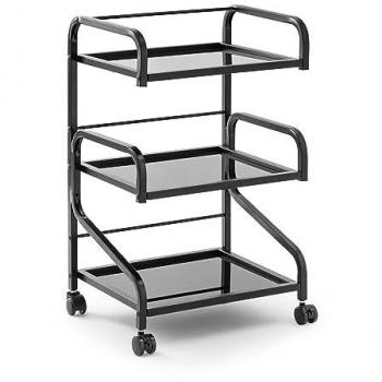 Carrito para cosméticos PHYSA CT-18 - 3 estantes de vidrio - 40 x 50 x 82 cm - negro
