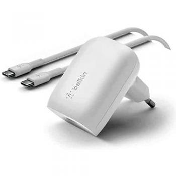 Belkin Cargador de Pared USB-C de 30 W con Cable USB-C a USB-C, PPS, Carga rápida PD 3.0 con certificación