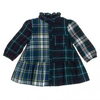 Vestido Cuadros de Franela para Niña, Manga Larga, Casual