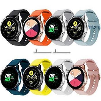 TOPsic Correa Galaxy Watch Active 2 40mm 44mm/Active/Galaxy Watch 42mm/Gear S2 Classic/Gear Sport/Vivomove/HR/Vivoactive 3/Forerunner 245/645, 20mm Silicona Banda de Reemplazo Pulsera