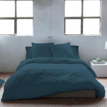 Funda nórdica de algodón 200 hilos PURE petróleo 140x200cm
