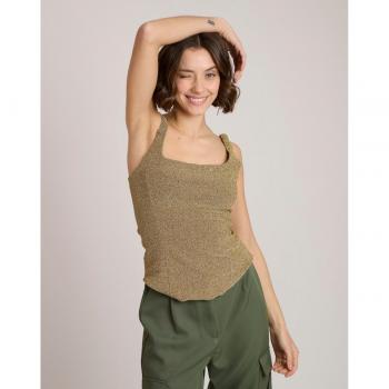 Top de mujer de tirantes con glitter - Dorado XS