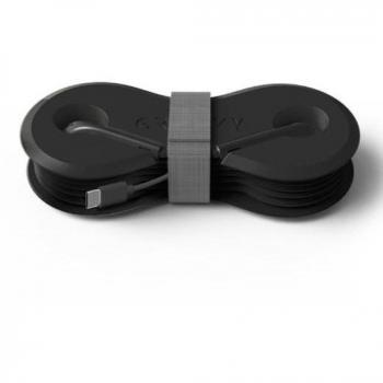 Auriculares Groovy Clásico con Micrófono y Enrollador, Control de Volumen, Conector Tipo-C, Color Negro/Gris Oscuro