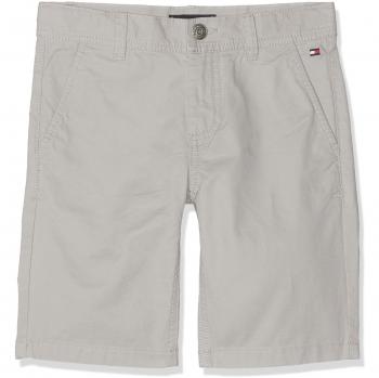Tommy Hilfiger Essential Twill New Chino Short, Pantalones Cortos para Niños, Gris