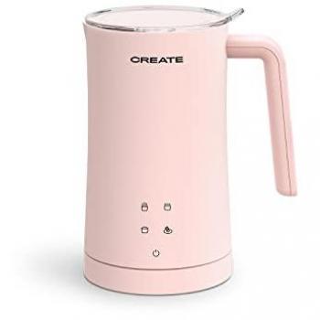 Espumador Calentador de Leche Eléctrico CREATE Studio 580ml - 4 Funciones Automáticas, Pantalla Táctil, Rosa Pastel