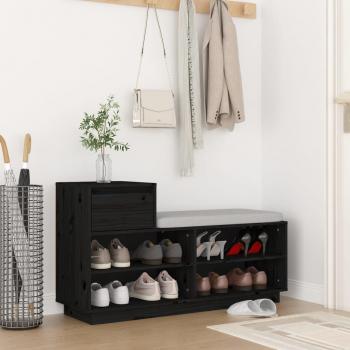 Mueble zapatero de madera maciza de pino 110x34x61 cm Color Natural, Blanco, Gris, Negro