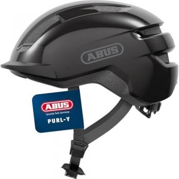 ABUS PURL-Y Shiny Black Bicycle Helmet M (54-58 cm) - Stylish NTA Safety Helmet for E-Bikes and S-Pedelecs