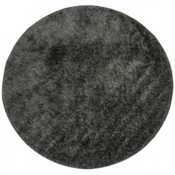 Alfombra de área pelo largo aspecto brillante ISTAN Ø 80 cm color antracita, beige, crema y más para sala de estar, dormitorio, habitación y salón