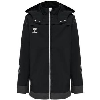 Hummel Chaqueta Lead All Weather - Chaqueta para niños, impermeable, transpirable, con capucha ajustable, cierre frontal con cremallera, puños elásticos y diseño ligero