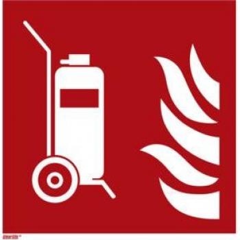 Señal de Seguridad Contra Incendios para Extintor Móvil, Tipo: 11200, Aluminio, 200 x 200 mm, Paquete de 10 Unidades
