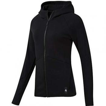 Reebok TS Quik Cotton Fullzip Chaqueta, Mujer, Negro, M