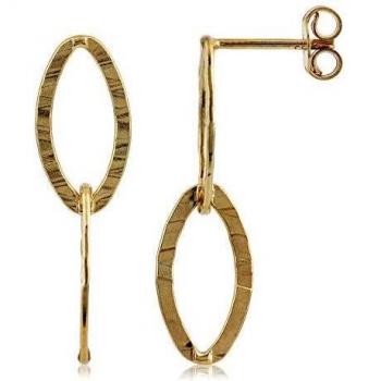 Córdoba Jewels | Pendientes en plata de ley 925 con bañada en oro rosa con diseño Oval Martele Rose Gold