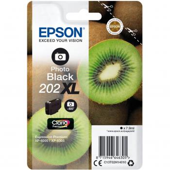 Cartucho de tinta Epson C13T02H14010 Singlepack Foto Negro 202XL Claria Premium Ink XP-6000-XP-6005 Kiwi