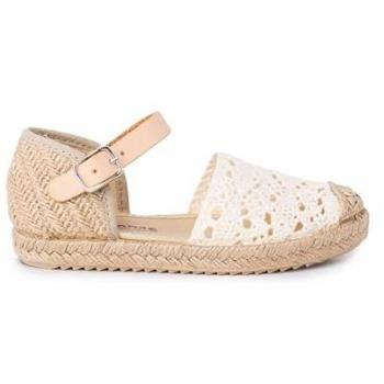 Alpargatas de Macramé para Niña con Hebilla - Talla 23 Color Mezclilla Blanca