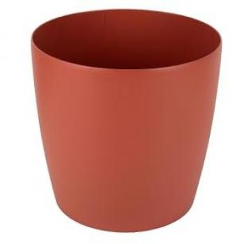 Pack de 12 Macetas Redondas de Polipropileno Color Arcilla - 24,5 x 23,6 cm