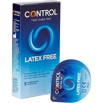 Control Preservativos Latex Free - Caja de 5 Condones de Poliuretano, Ultrafinos, Sin Olor, Lubricados, Sexo Seguro. Disfruta de unos Preservativos con Ajuste Perfecto para una Relación Segura.