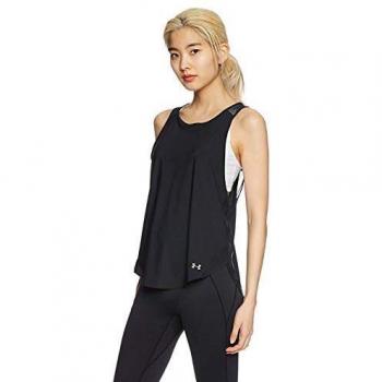 Under Armour Vivid Key Hole Back Tank Camiseta sin Mangas, Mujer, Negro