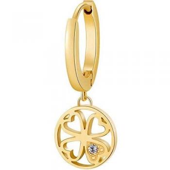 Pendiente Simple Placado en Oro para Mujer con Símbolo del Chakra de la Suerte BHKE002