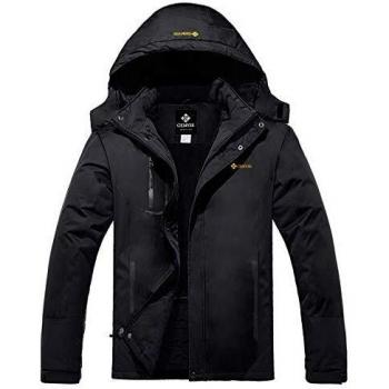 GEMYSE Chaqueta de Esquí Impermeable de Montaña para Hombre Abrigo de Invierno de Lana Antiviento con Capucha