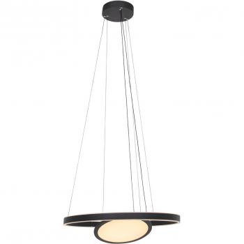 Lámpara colgante LED Ringlux 3 luces negro Ø 60 cm, metal, integrado (LED), modelo 3514ZW