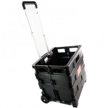 ASAB - Caja Multiusos Plegable con asa y Ruedas, Carro para la Compra, Cesta de Almacenamiento Resistente