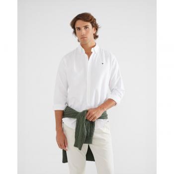 Camisa de hombre slim lisa blanca