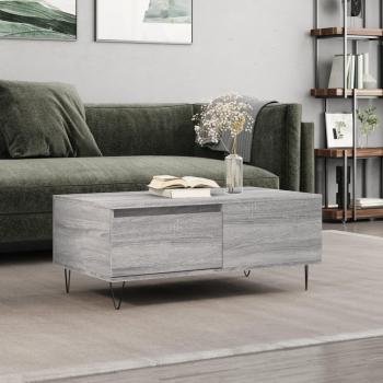Mesa baja Sonoma de madera multicapa gris 90x50x36,5 cm