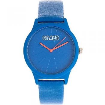 Crayo Splat Unisex Quartz Watch - Blue Leatherette Strap - One Size