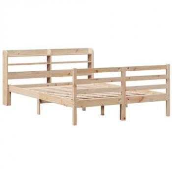 Cabecero de madera maciza de pino 120x190 cm, estructura de cama con cabecero, cama doble, cama de matrimonio