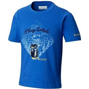 Columbia Camiseta de Manga Corta para niño Camp Champs, Niños, 1833241, Super Blue Bear, Medium
