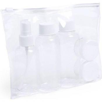 Neceser de viaje DAM con 5 accesorios, dimensiones 20.00x18.00x4.00 cm, color blanco