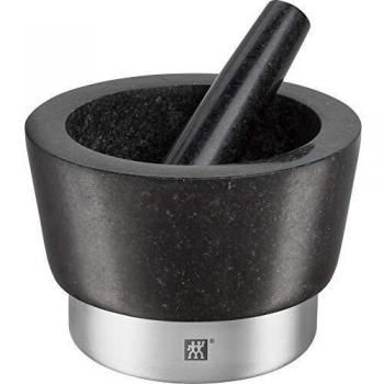 ZWILLING Mortero de especias con mazo, Altura: 10 cm, Ø 11 cm, Granito, Negro